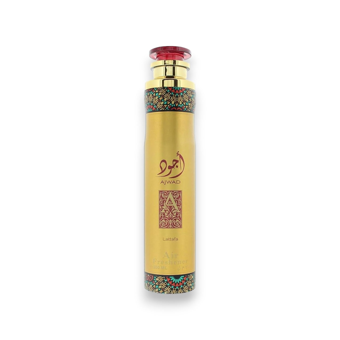 Decorative bottle with colorful cap on a white background