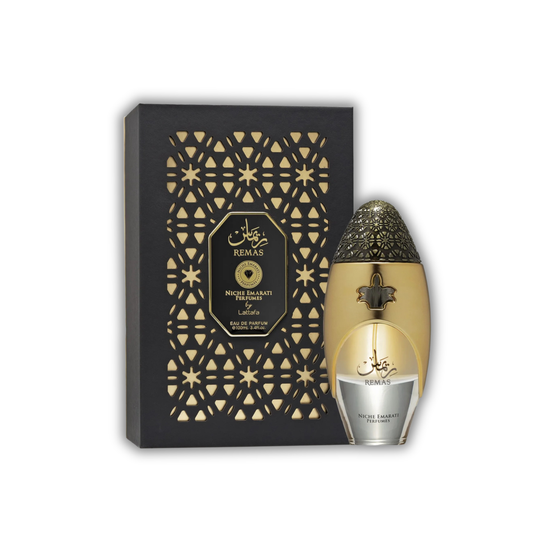 lattafa remas edp, unisex perfume, perfume for men and women, perfume bottle and box