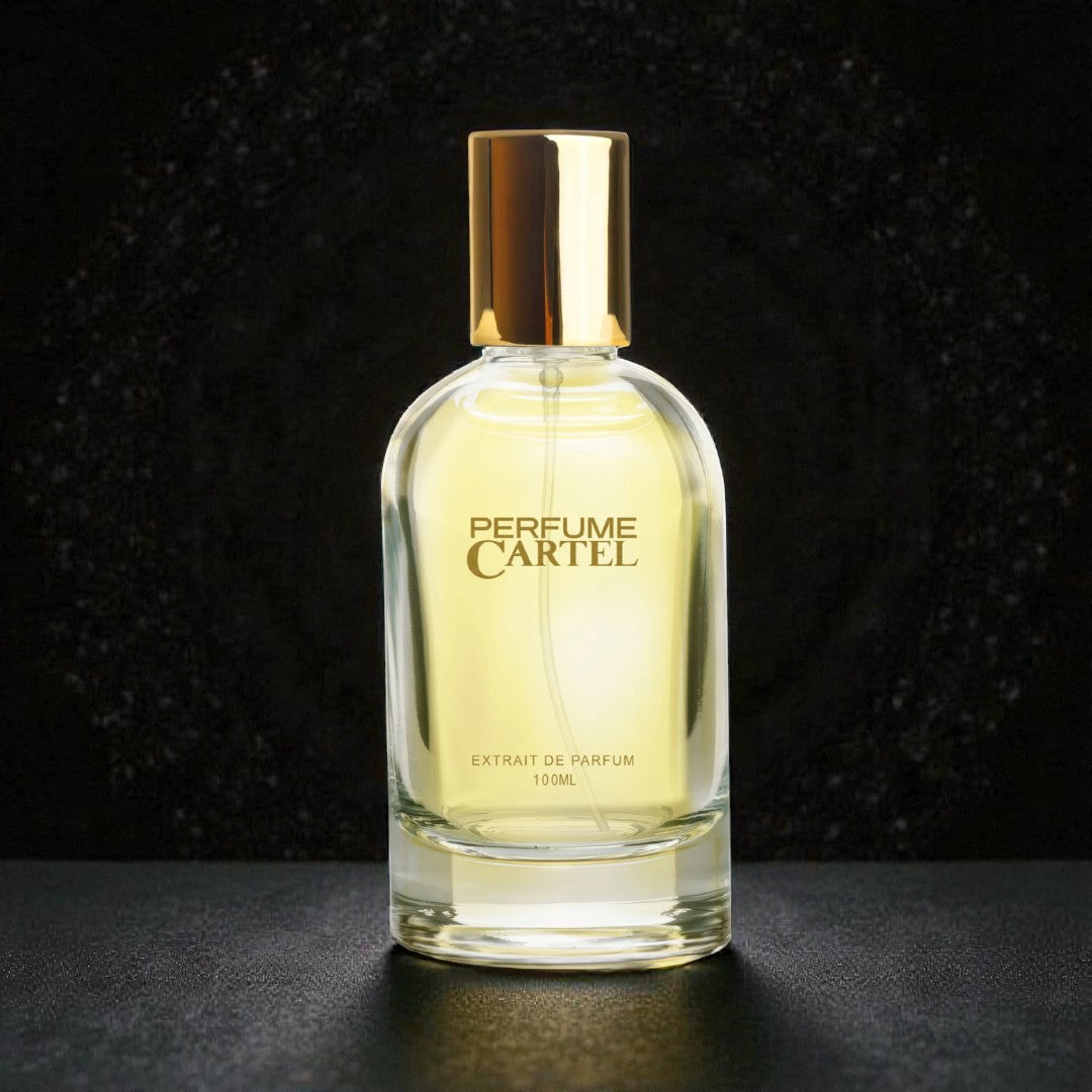 Perfume Cartel bottle on a dark background