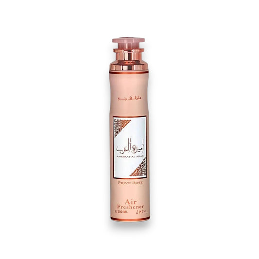 Air freshener bottle with rose gold design on a white background