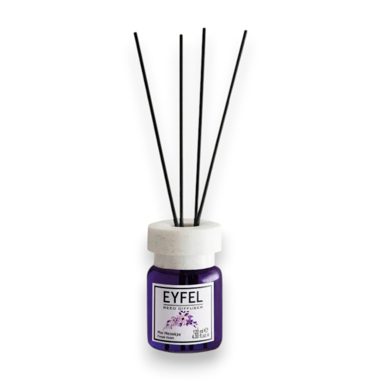 purple violet air diffuser, eyfel reed diffuser, diffuser with bottle