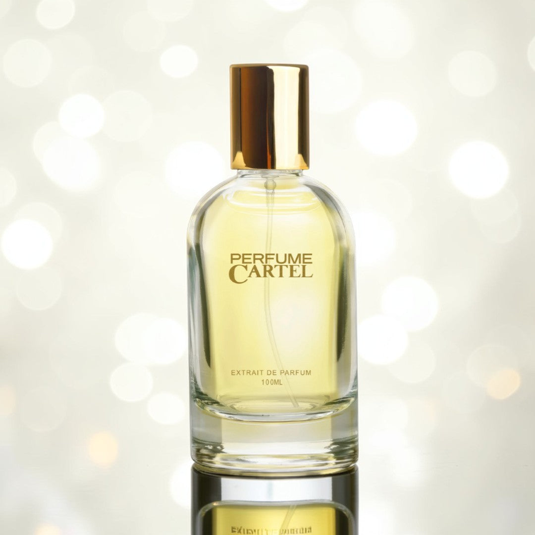 perfume cartel bottle with light background